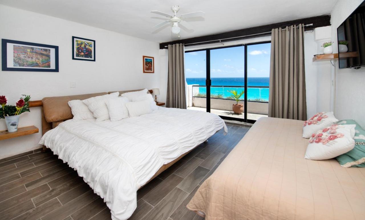 Апартаменти Cozy Ocean Front Penthouse At Marlin Beach Канкун Екстер'єр фото