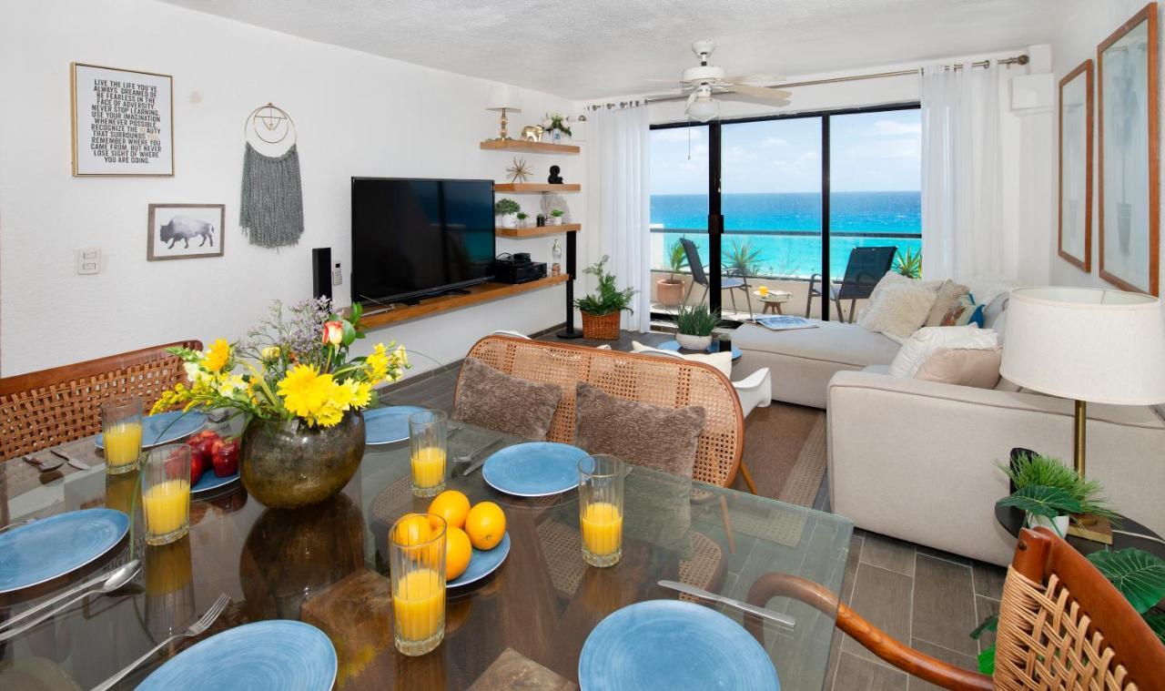 Апартаменти Cozy Ocean Front Penthouse At Marlin Beach Канкун Екстер'єр фото